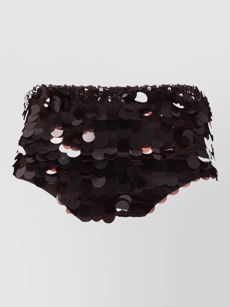 Parosh Sequined Shorts Featuring Elastic Waistband