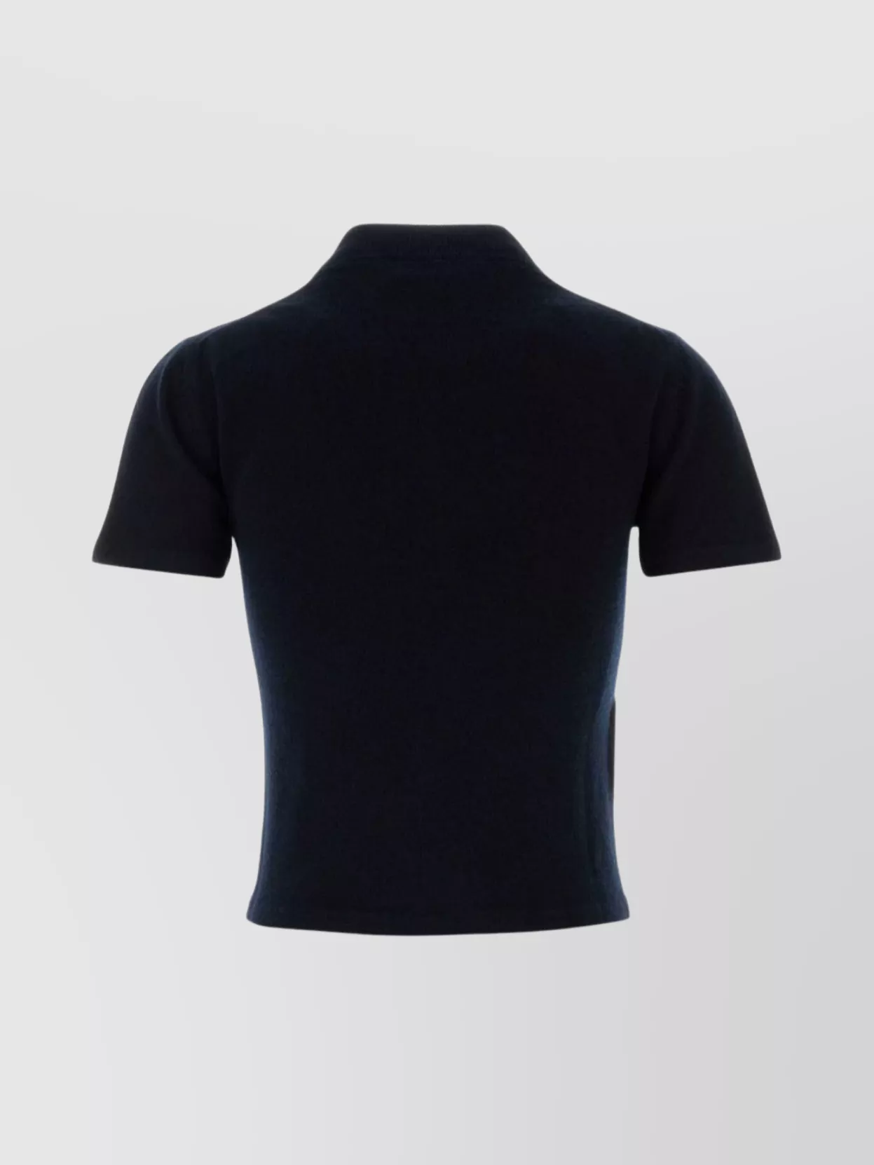 Miu Miu Cashmere Sweater With Mock Neck And Short Sleeves In Black