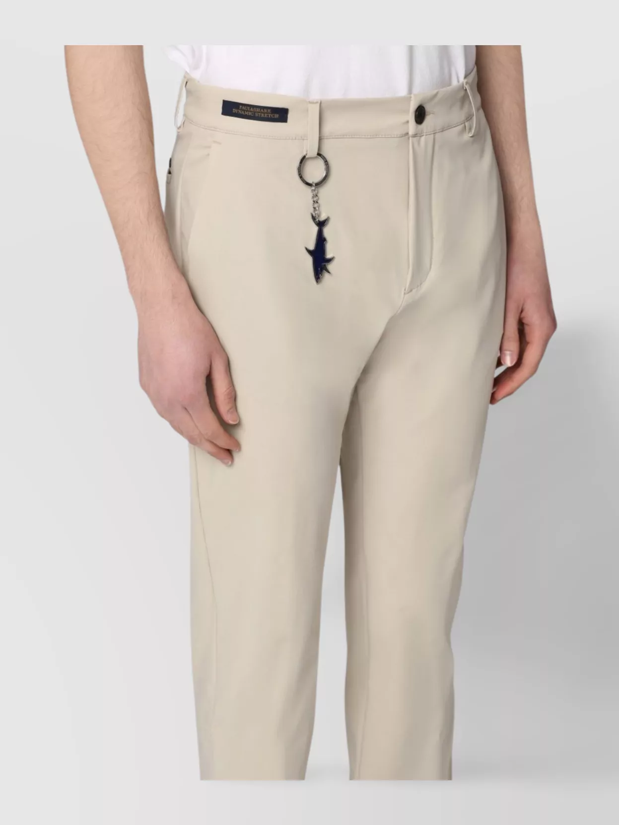 Paul & Shark Nylon Trousers With Belt Loops And Keychain