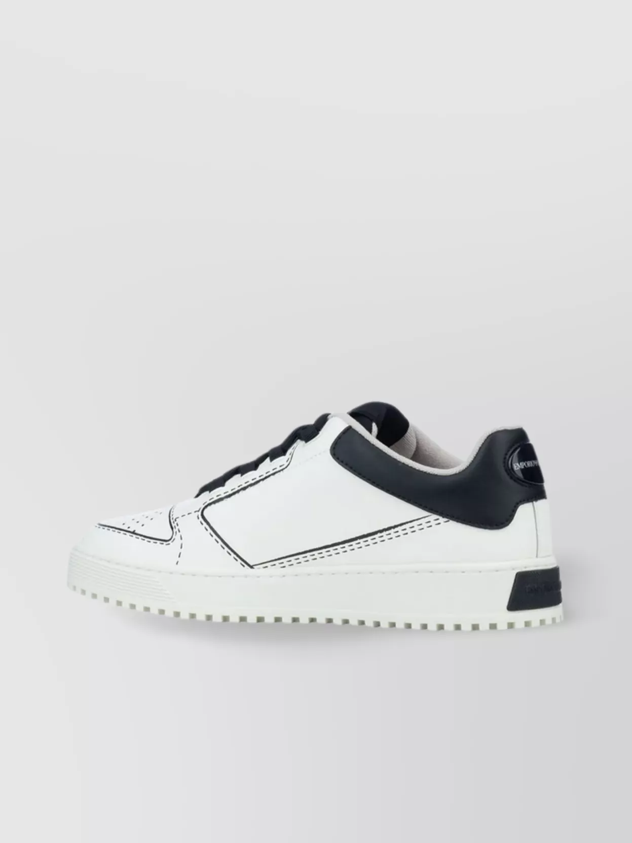 Emporio Armani Heel Tab Sneakers Round Toe Rubber Sole