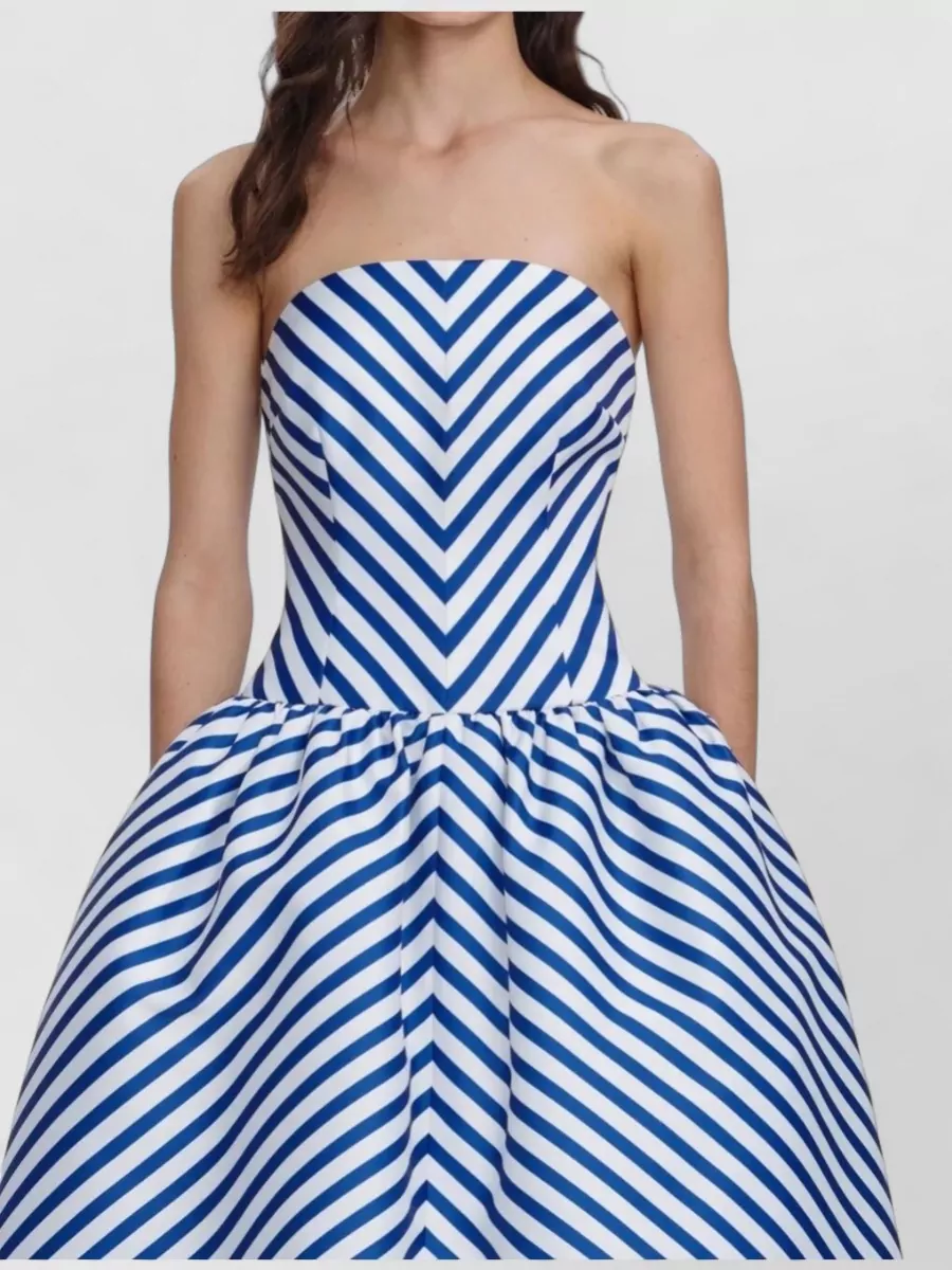 Self-Portrait Striped Taffeta Midi Dress