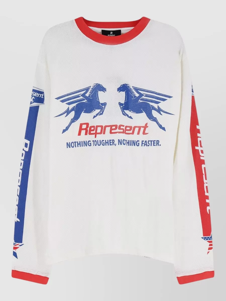 Represent Cotton Mesh Pegasus Long-Sleeve T-Shirt