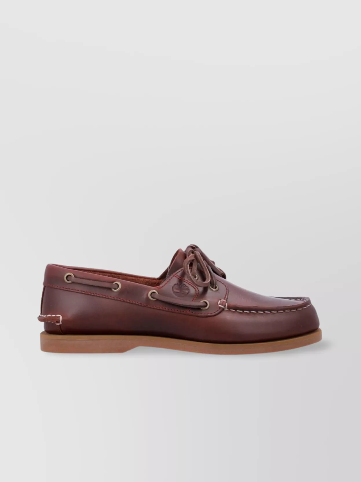 Timberland Marine-inspired Bordeaux Boat Shoes With Decorative Lacing In Brown