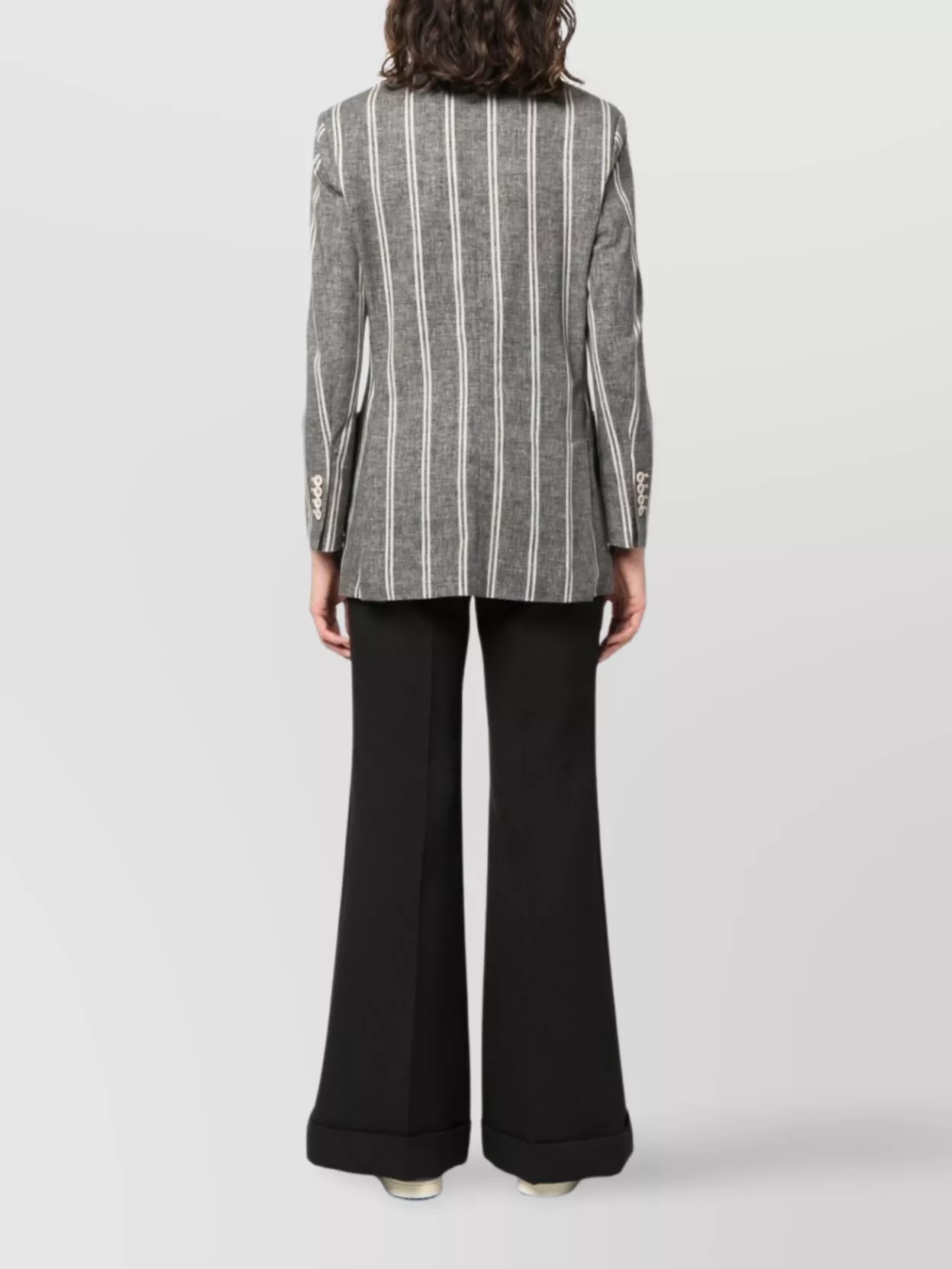Circolo 1901 Striped Double-Breasted Jacket With Vertical Stripes
