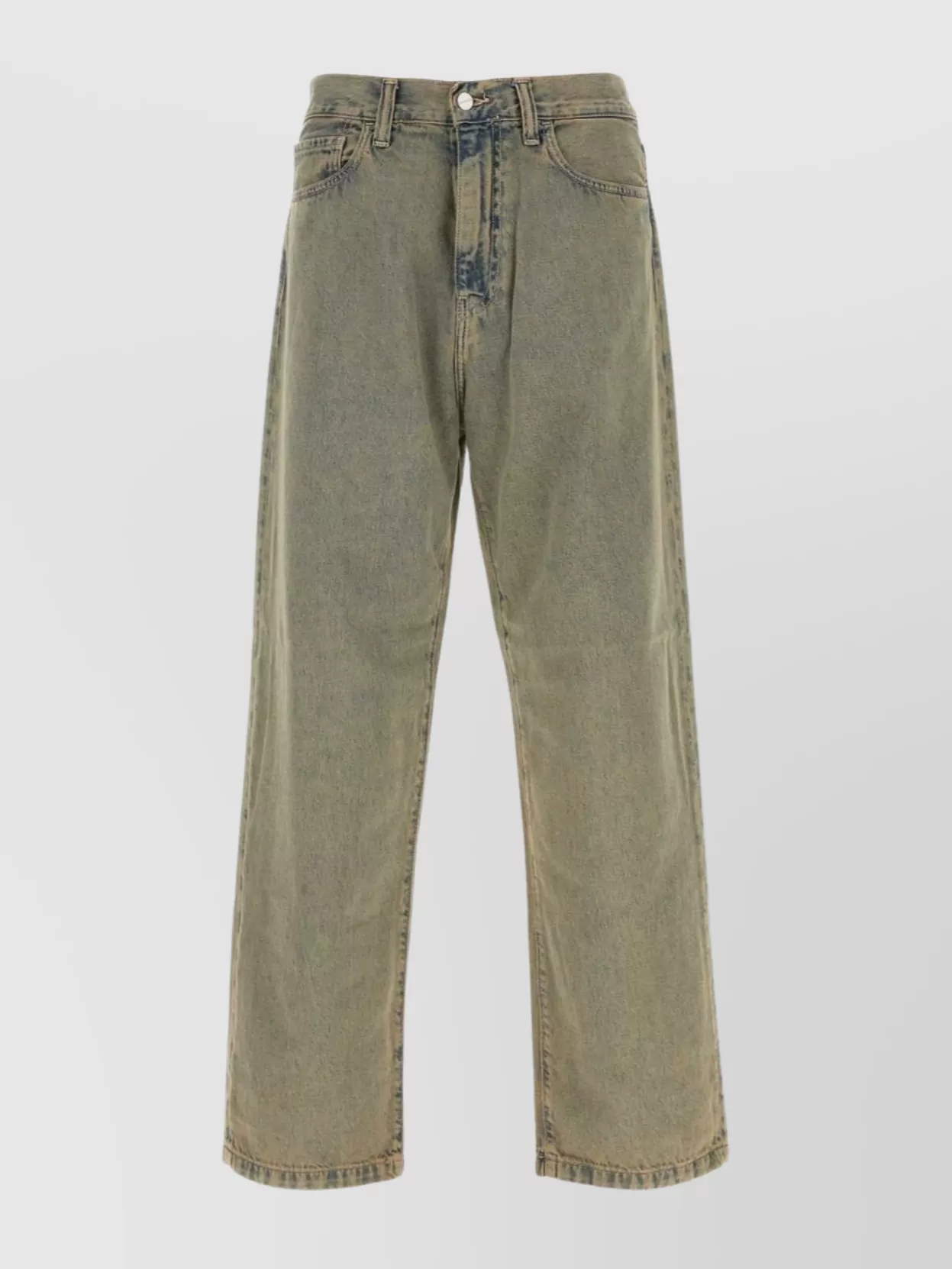 Carhartt Wip Melange Light Blue Denim Landon Pant In Green