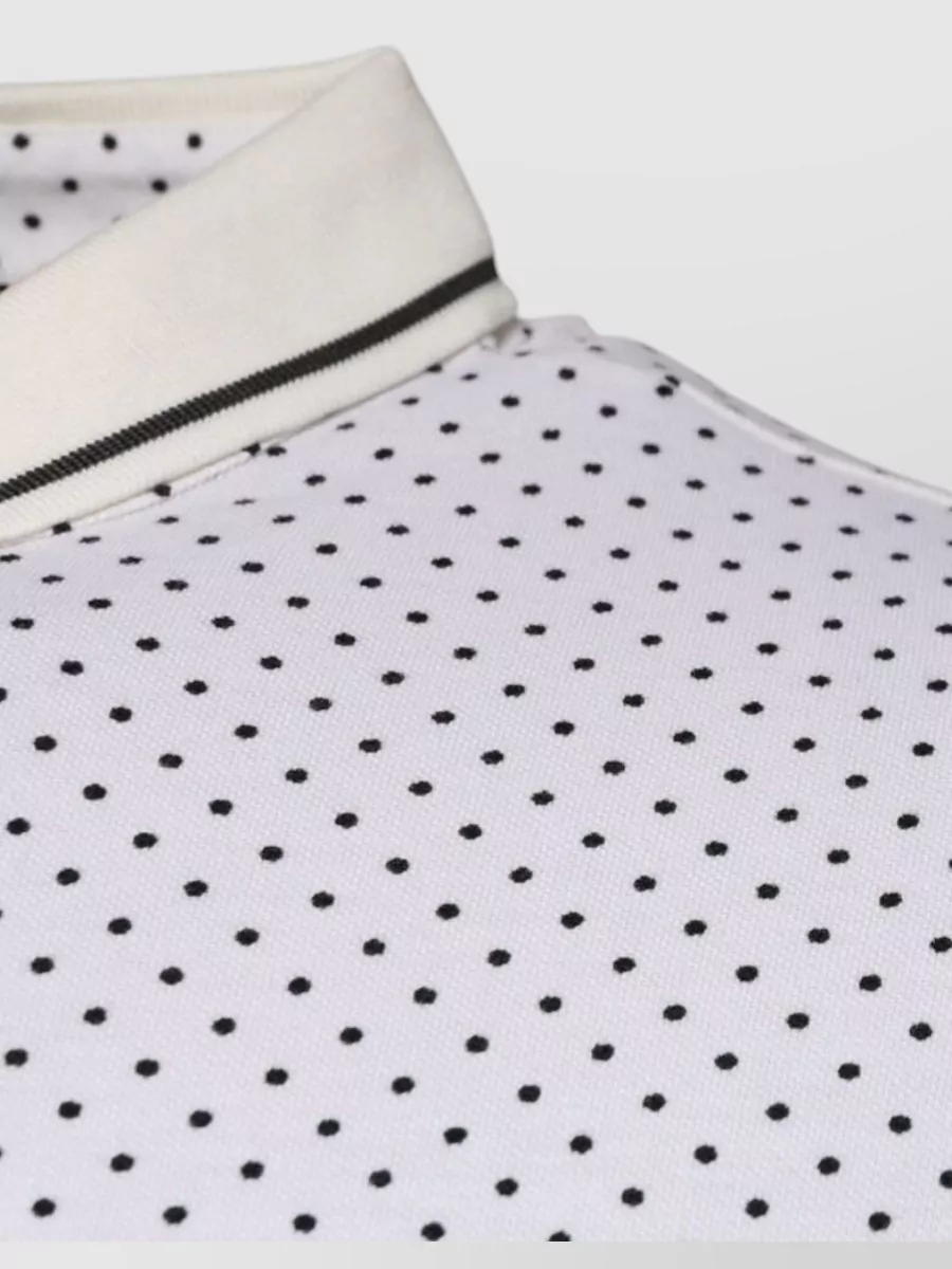 Dolce&Gabbana Cotton Polka-Dot Collared Polo Shirt