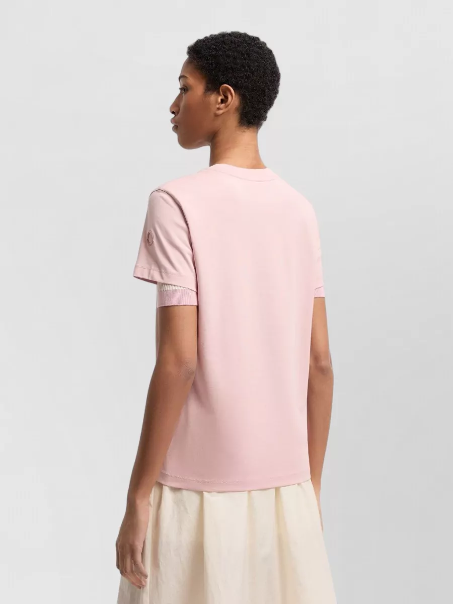 Moncler Cotton Ribbed Crewneck Short-Sleeve T-Shirt