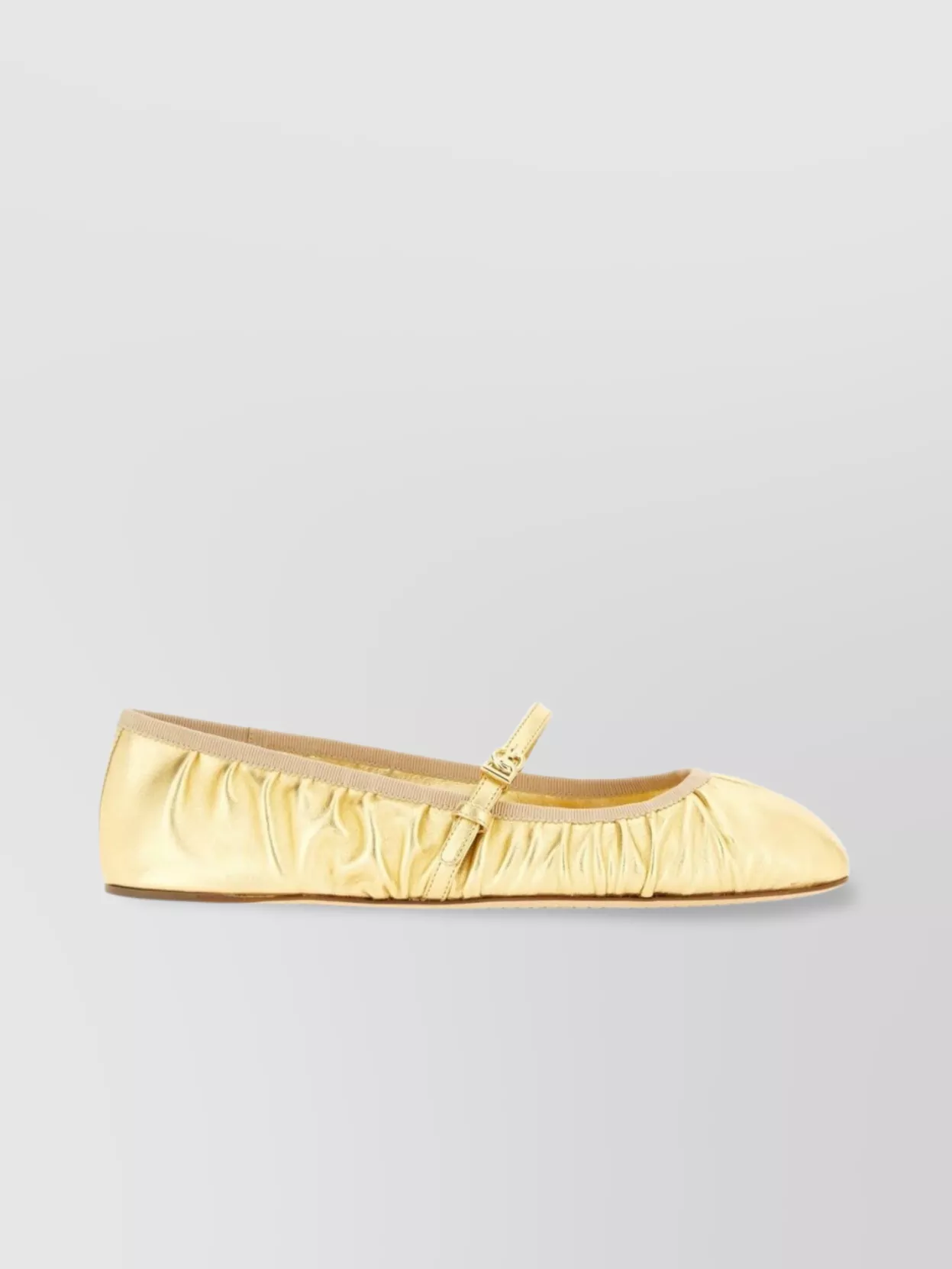 Dolce&Gabbana Metallic Leather Ballerina Shoes
