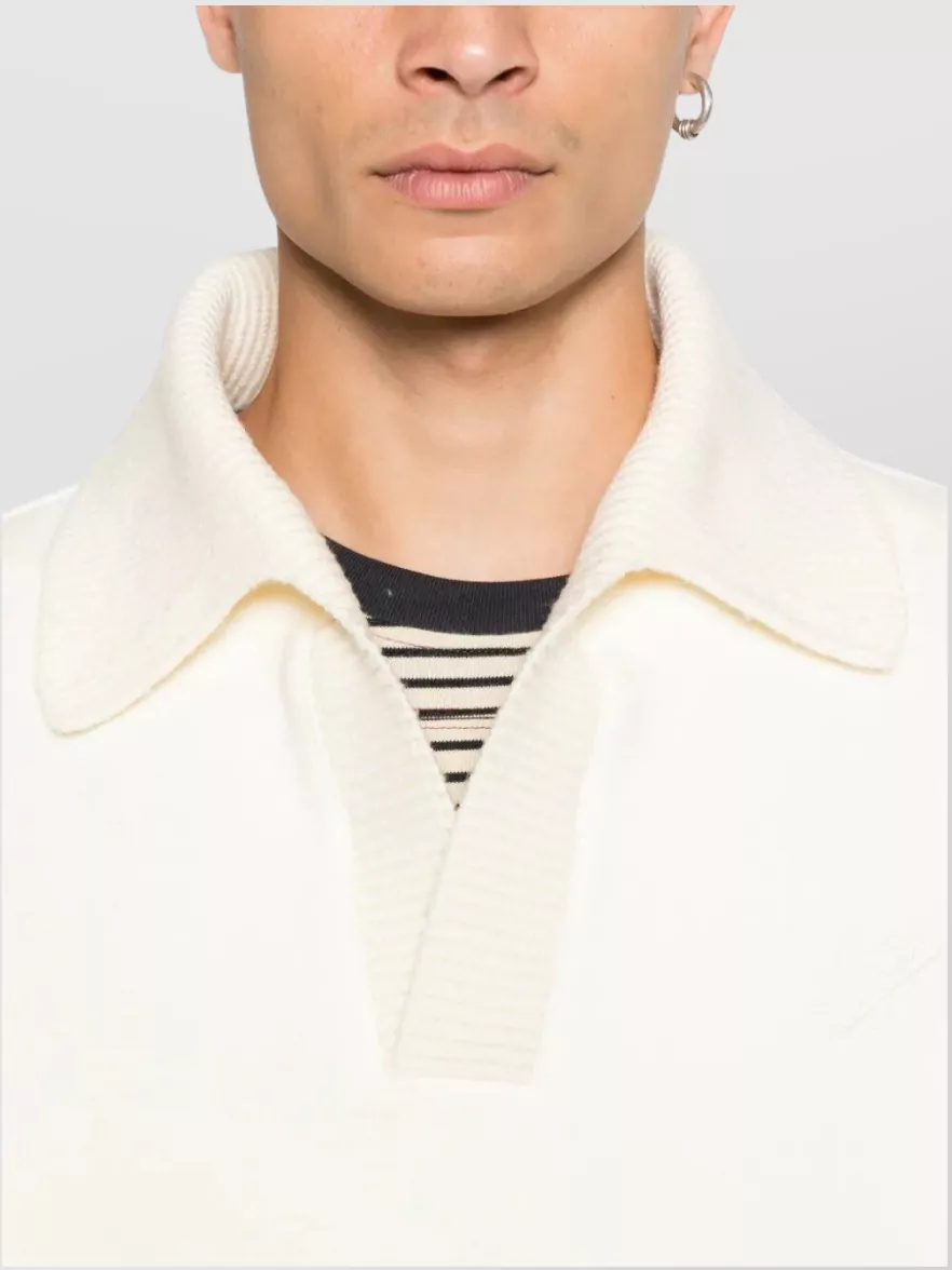 Jacquemus Cotton Blend Polo Collar Sweater