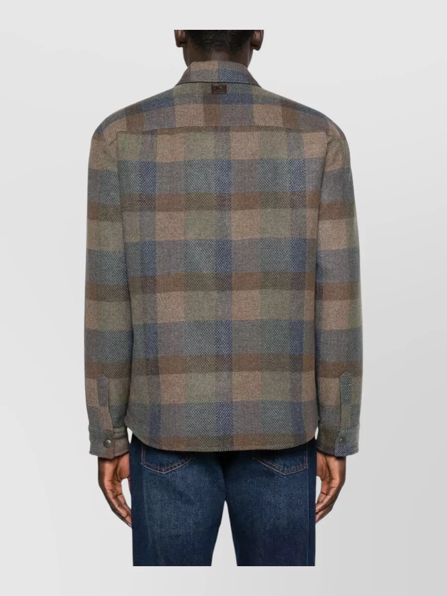 Etro Wool Cashmere Checked Shirt Jacket