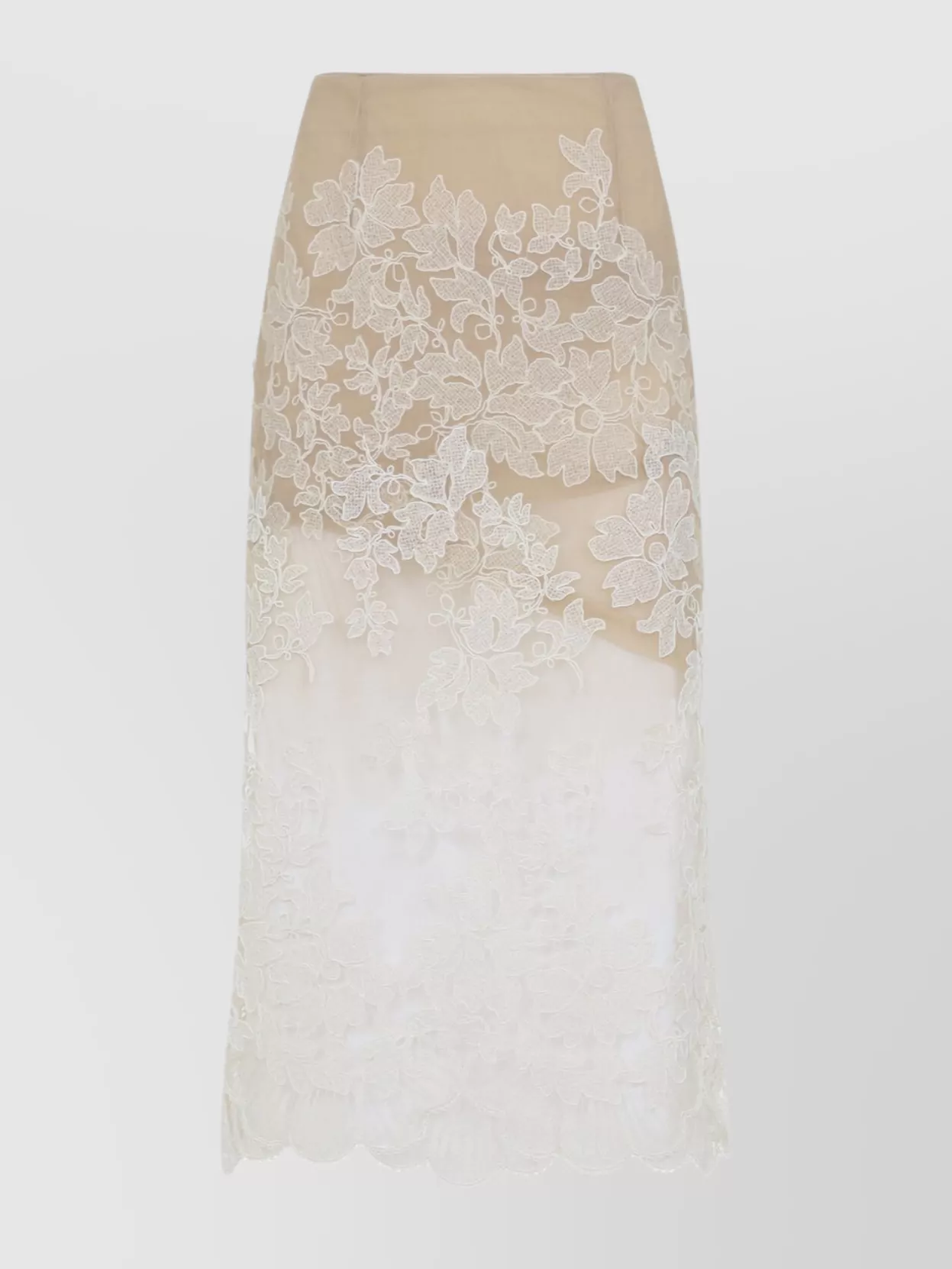 Ermanno Scervino Scalloped Hem Lace Overlay Skirt