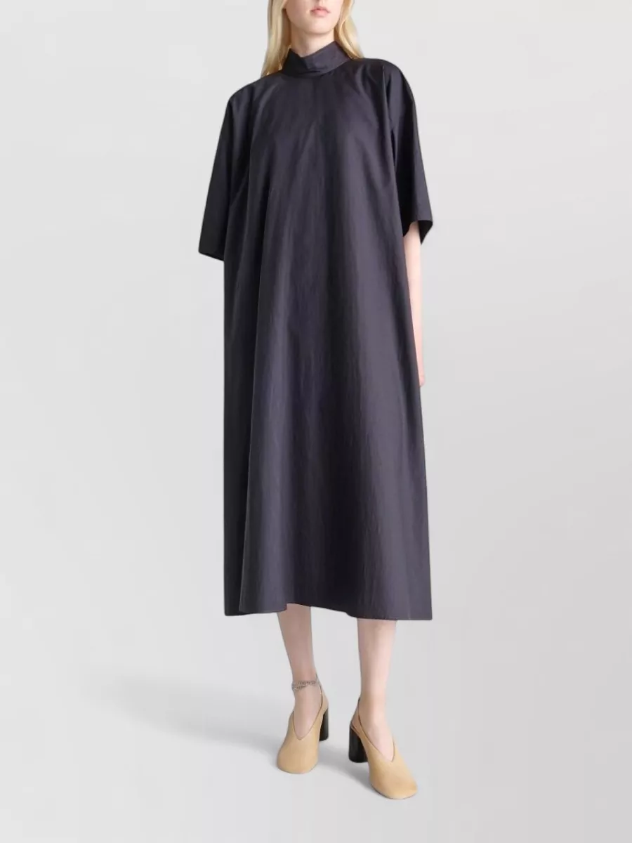 Lemaire Silk-Blend Lavallière-Collar Short-Sleeve Reversible Midi Dress