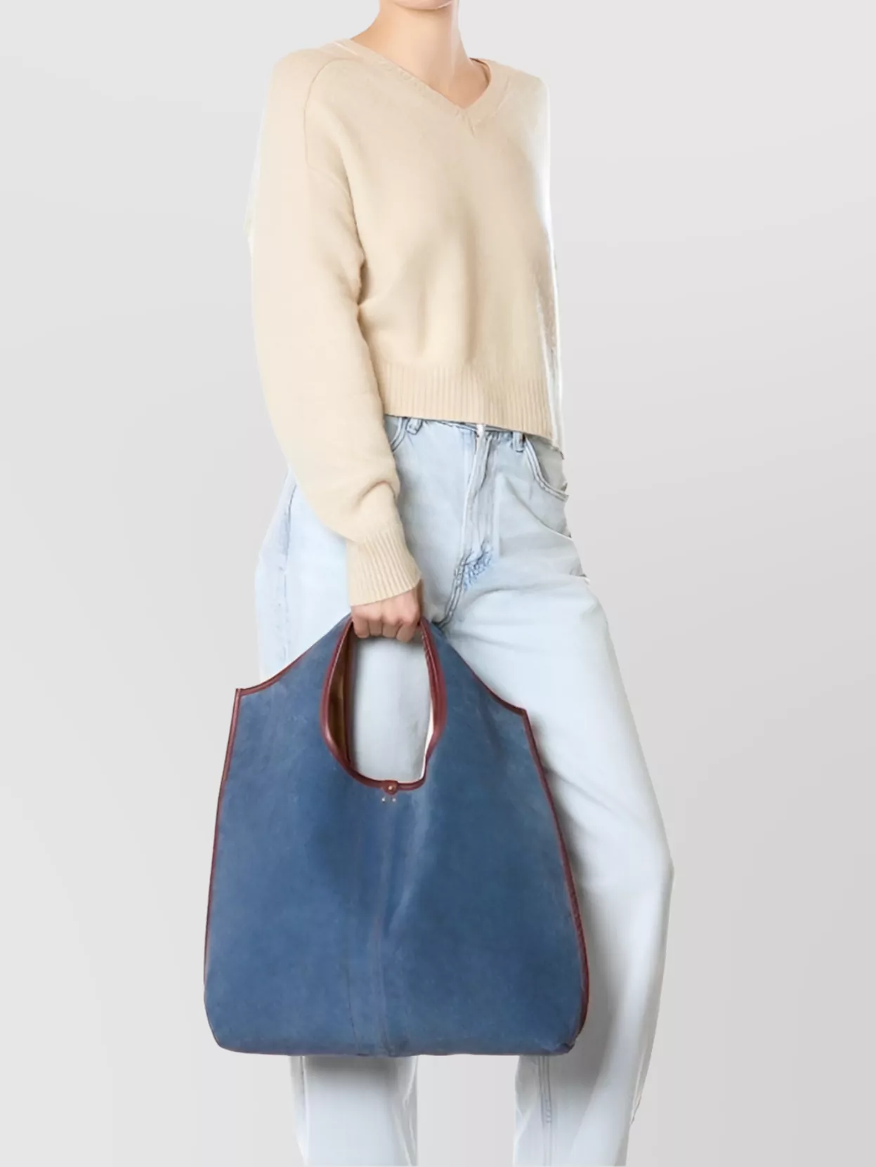 Jérôme Dreyfuss Two-tone Shoulder Bag Dual Top Handles In Blue
