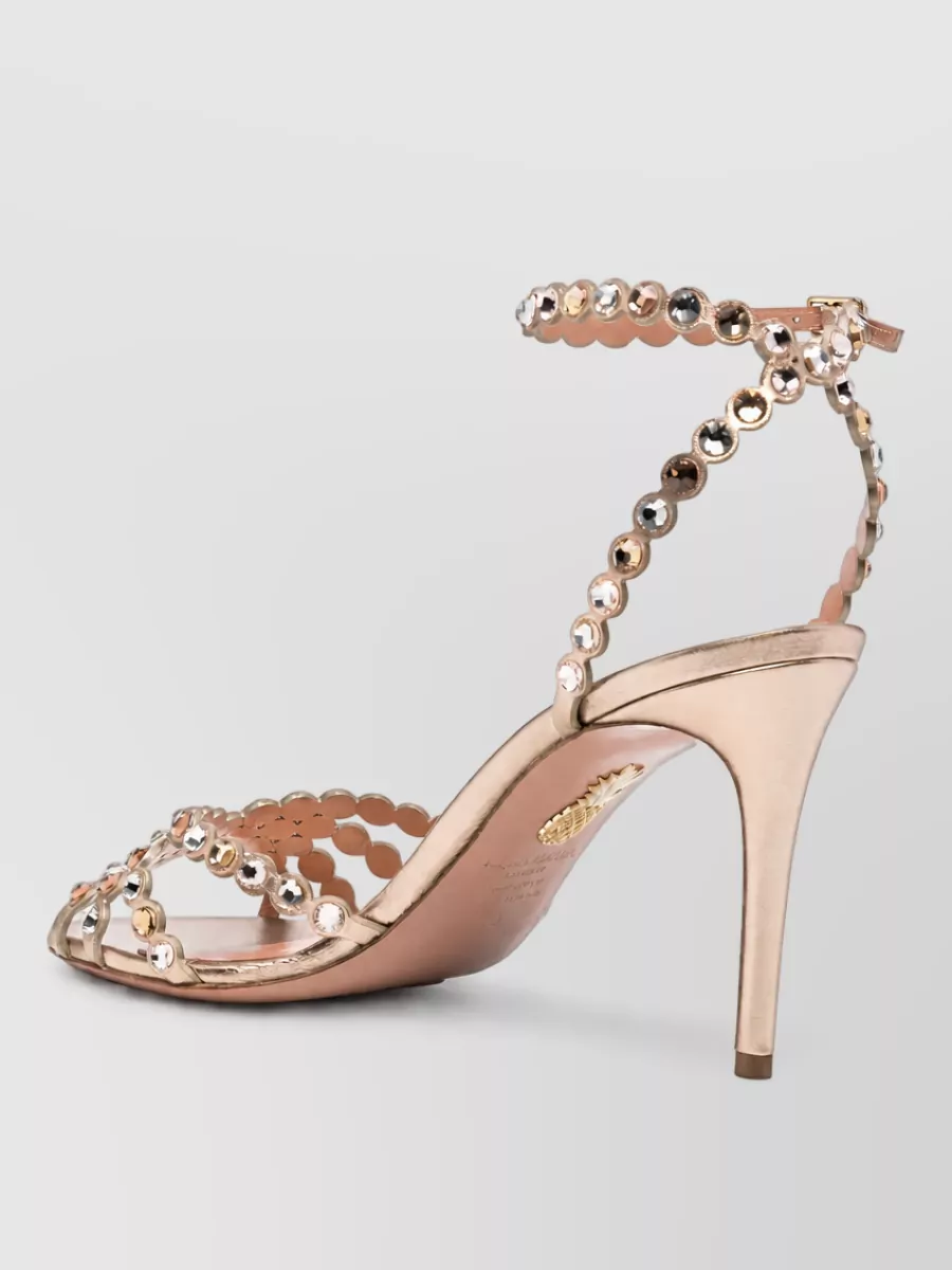 Aquazzura Crystal-Embellished Lambskin Sandals