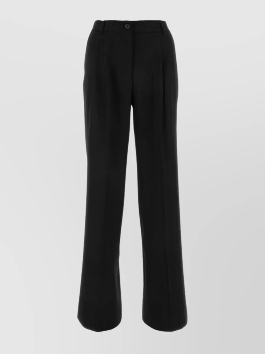 Shop Dolce & Gabbana Wide-leg High-waisted Trousers In Black
