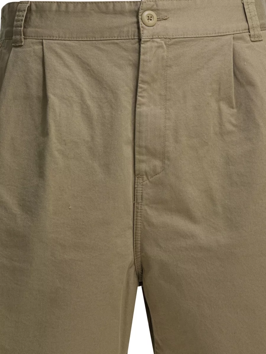 Carhartt Wip Cotton Pleated Wide-Leg Mid-Rise Bermuda Shorts