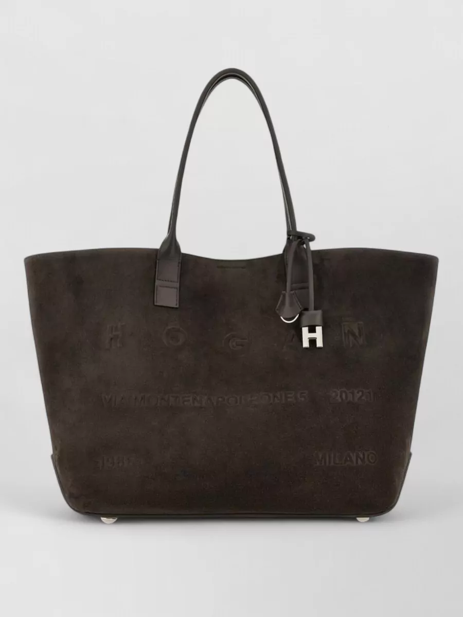 Hogan Medium Suede Leather Tote Bag