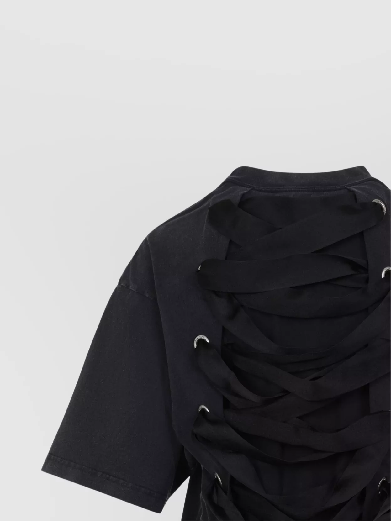 Balenciaga Lace Up Back Bow Detail T-Shirt