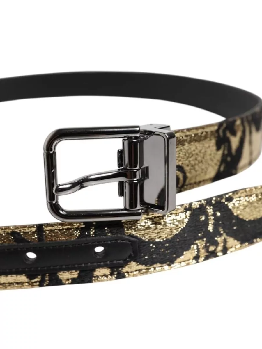 Dolce&Gabbana Leather Jacquard Belt