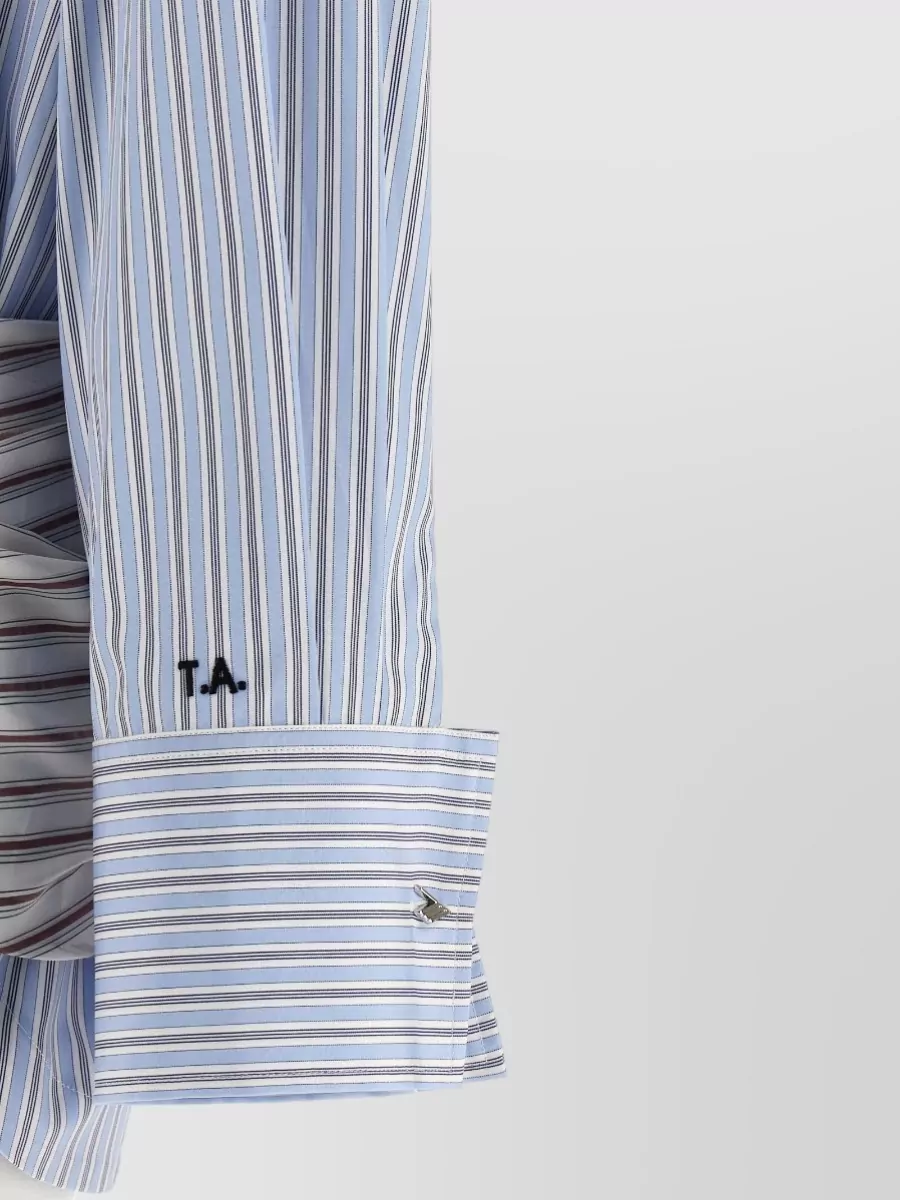 The Attico Striped Cotton Long-Sleeve Shirt Bodysuit