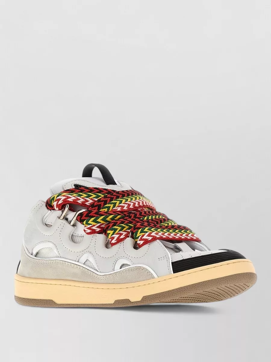 Lanvin suede curb sneakers