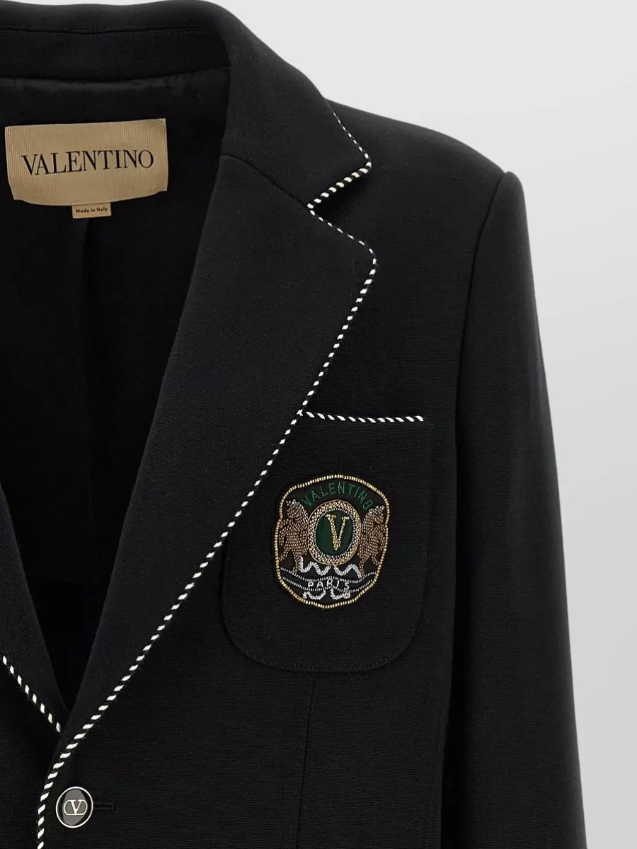 Valentino Garavani Single Breasted Blazer Button Detail