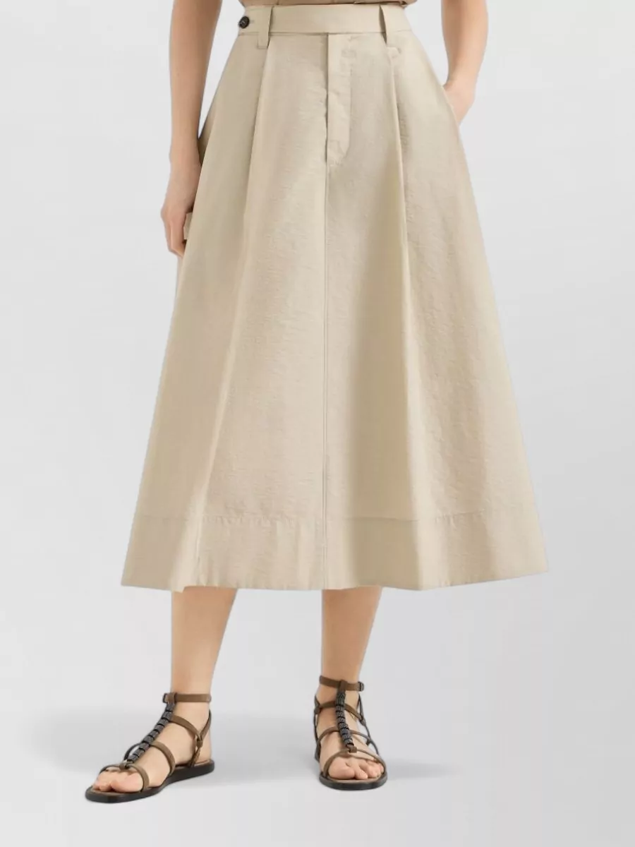 Brunello Cucinelli Cotton A-Line Maxi Skirt