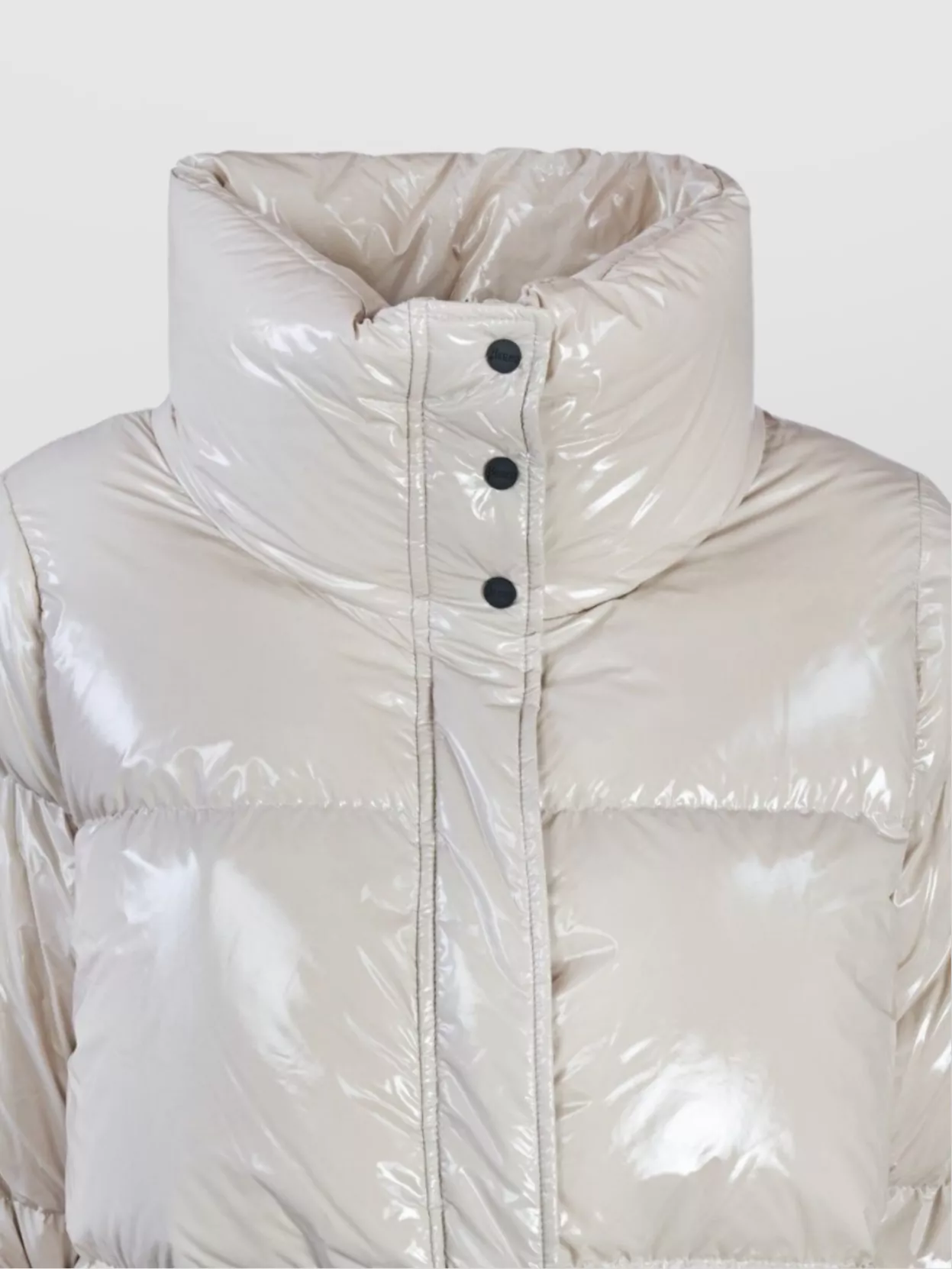 Herno Collar Long Sleeves Shiny Finish Pockets Quilted