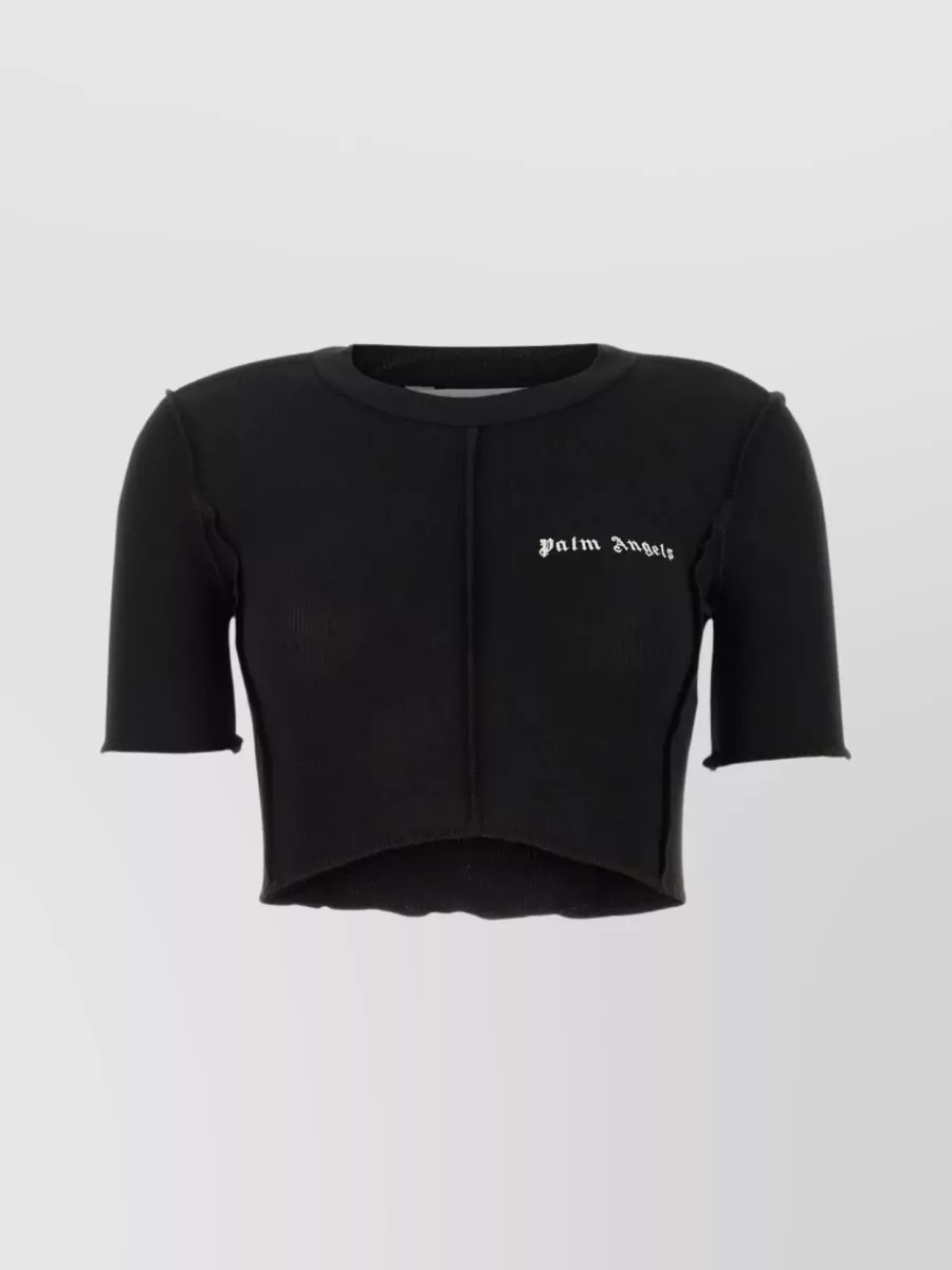 Palm Angels Ribbed Crew Neck Crop