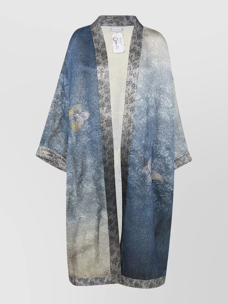 Pierre Louise Mascia Pax Floral Kimono Jacket Lightweight Textured In Multi