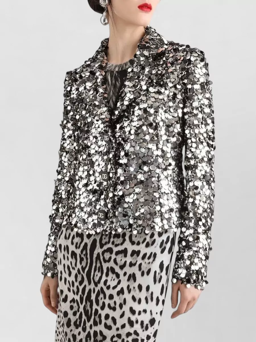 Dolce&Gabbana Sequin Embellished Blazer Tailored Evening Jacket