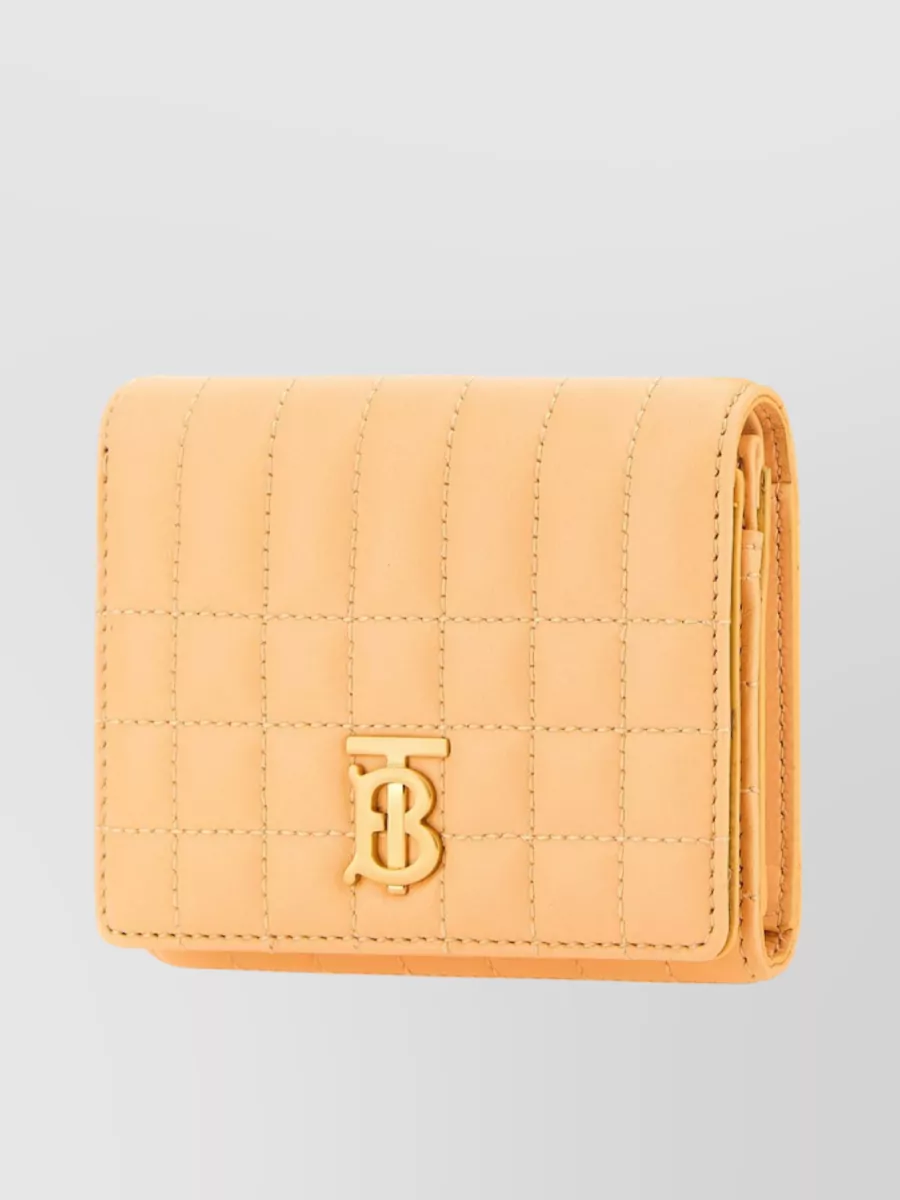 Burberry Lola Quilted Folded Wallet In Cream
