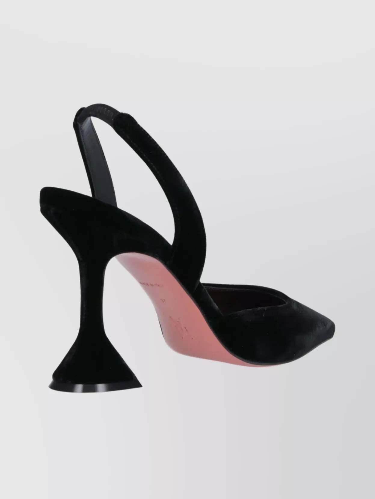 Amina Muaddi Stylish Velvet Pointed Toe High Heel Pumps In Black
