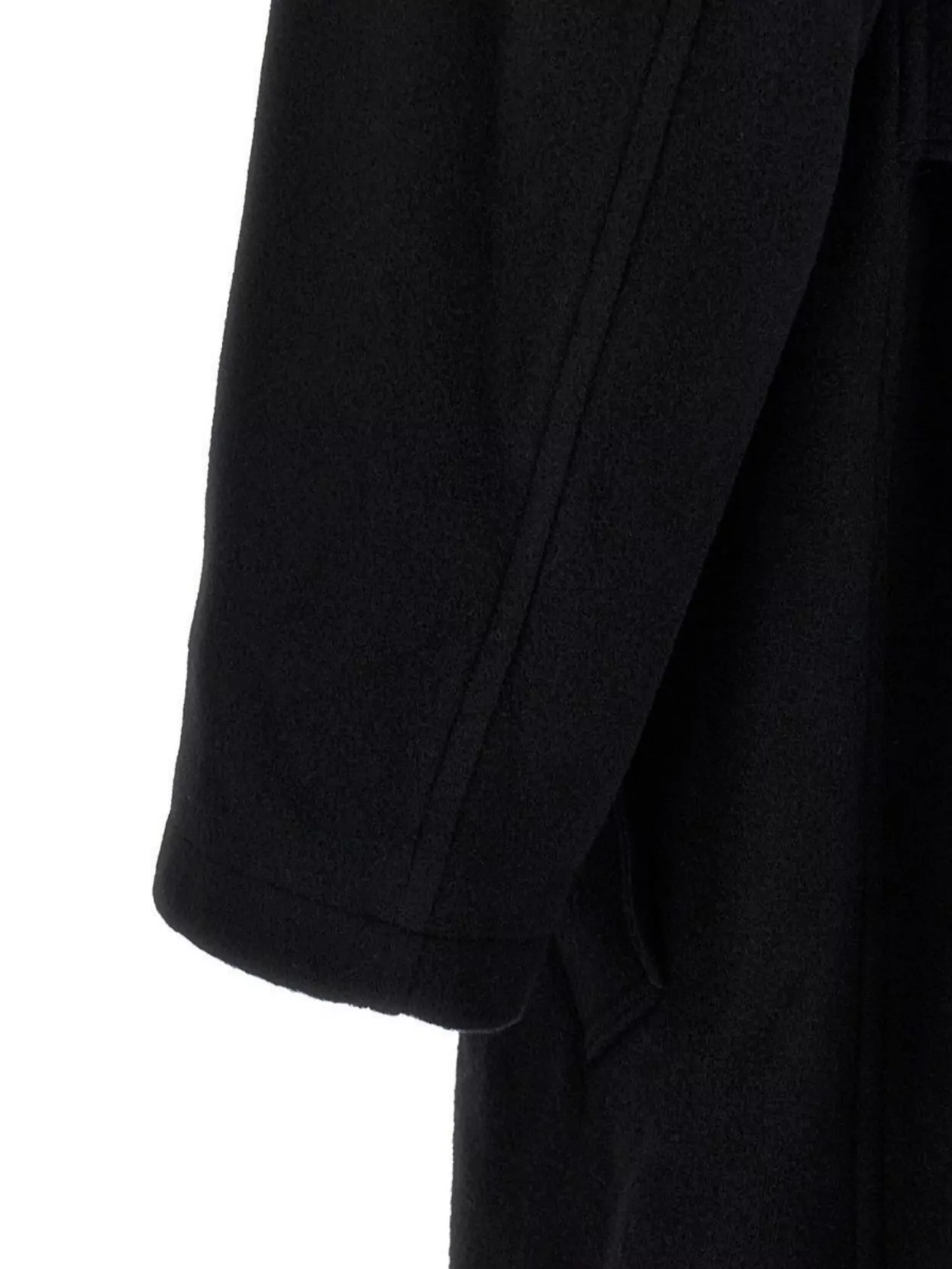 Yohji Yamamoto Belted Hooded Coat Featuring Button Detail