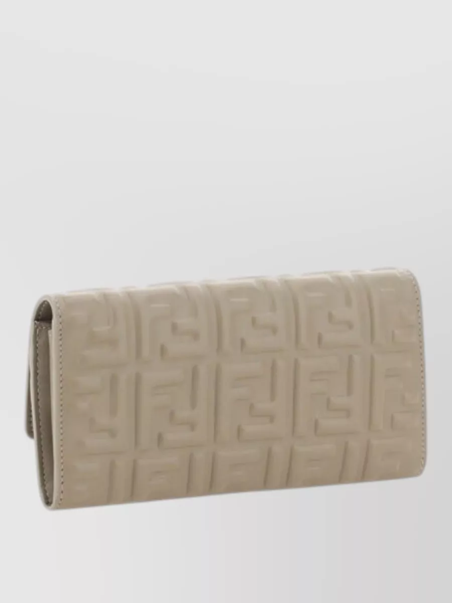 Fendi Lambskin Chain Wallet Gold Tone Hardware