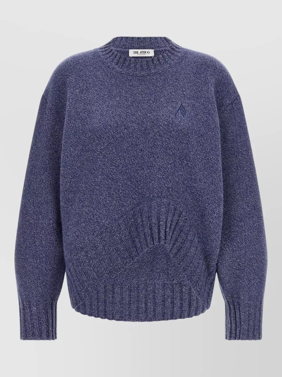 The Attico wool cashmere mélange asymmetric-hem sweater