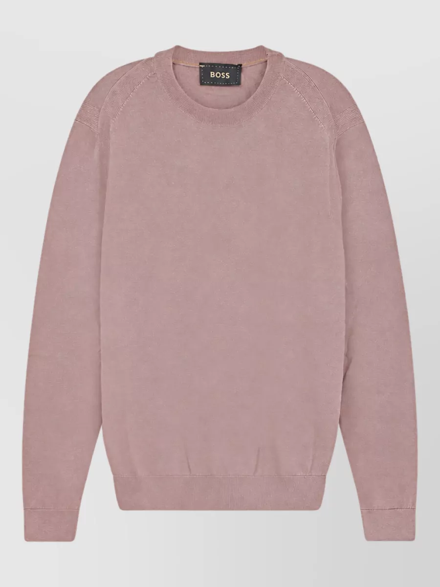 Boss Cashmere silk wool ribbed crew-neck sweater