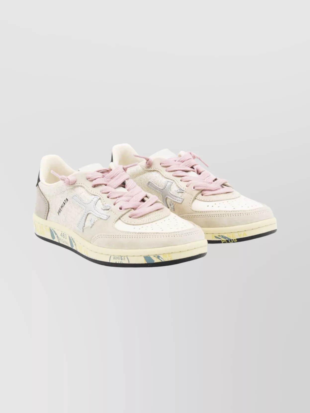 Premiata Sparkling Low Top Sneakers With Contrast Sole