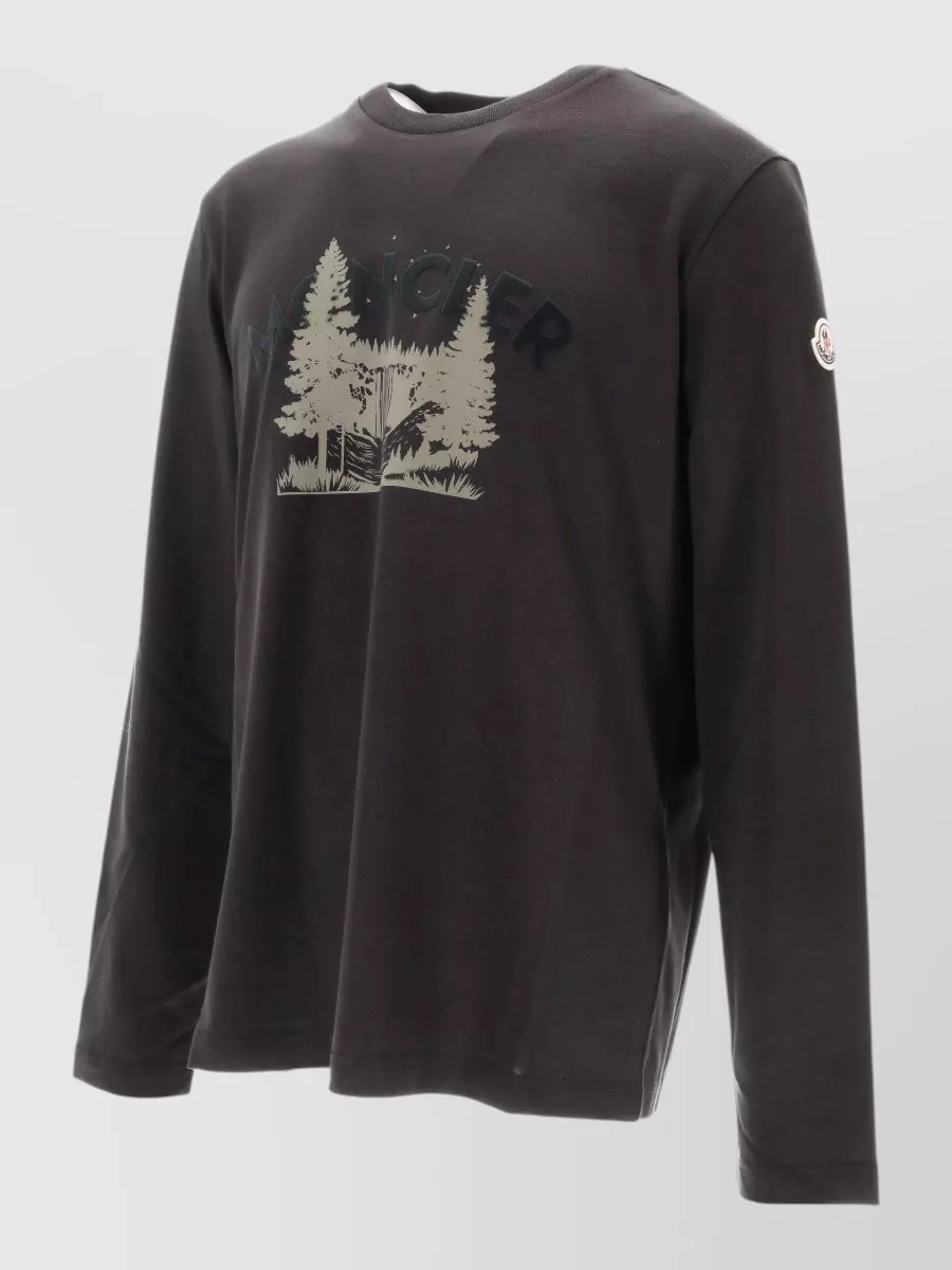 Moncler Long Sleeve Crew Neck Graphic T-Shirt
