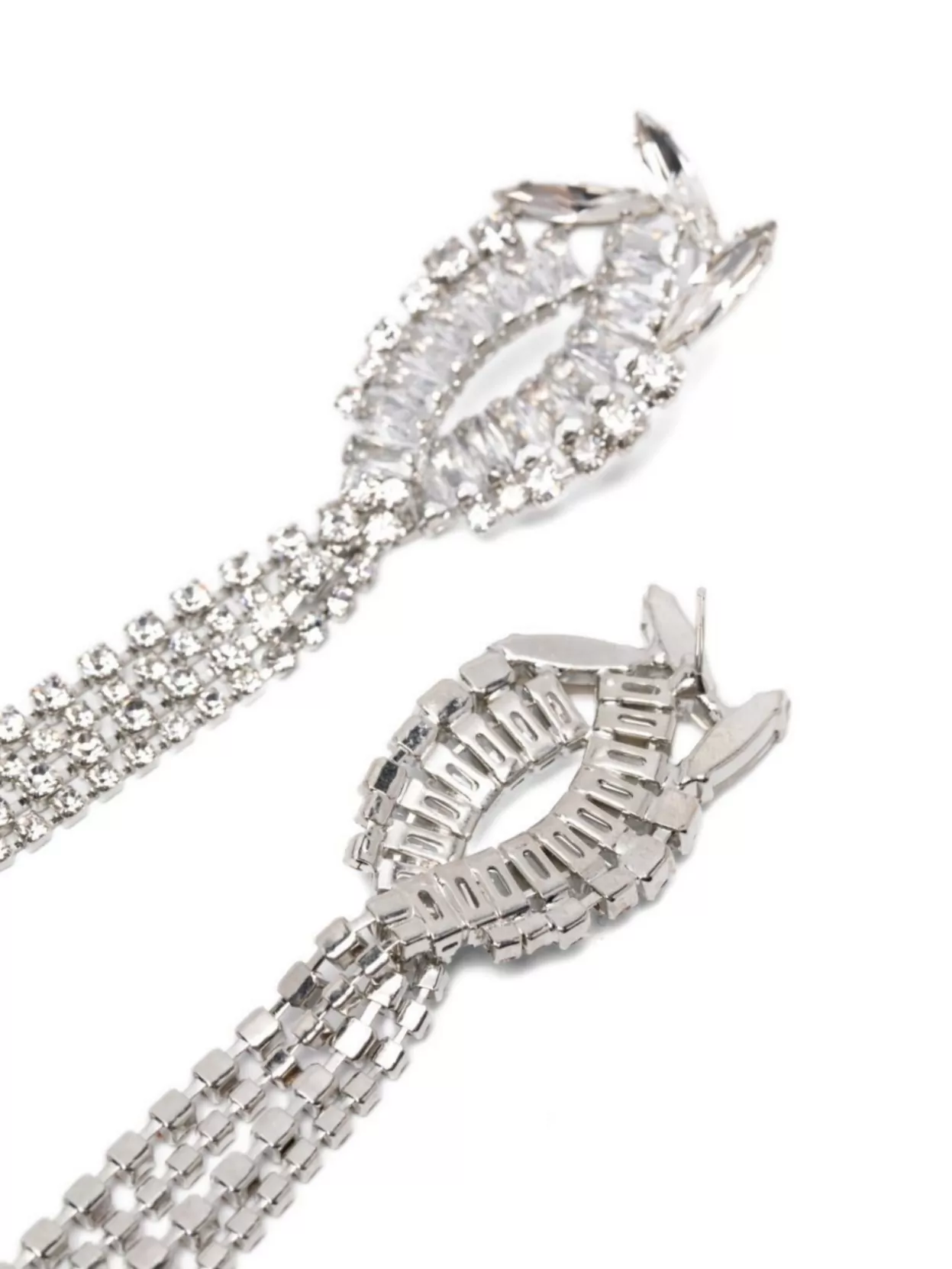Semicouture Crystal Drop Earrings Tasselled Detail