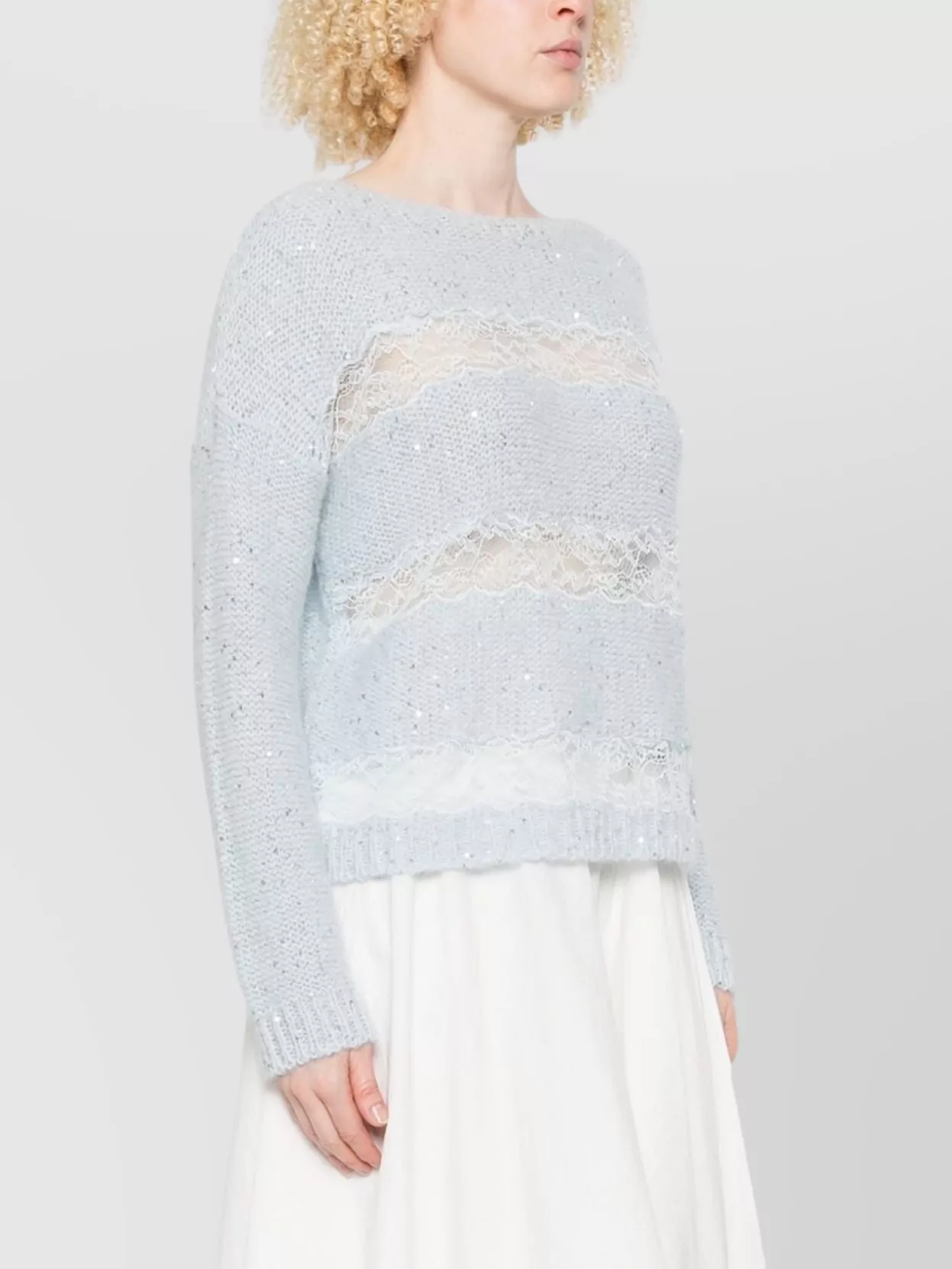 Ermanno Firenze Knitwear With Lace And Sequin Embellishments