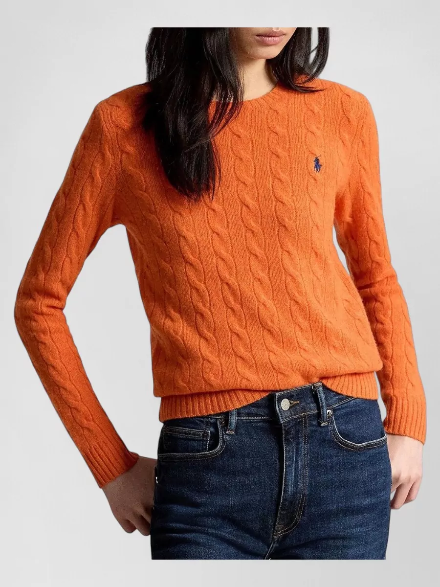 Polo Ralph Lauren Cashmere Cable-Knit Slim-Fit Crew-Neck Sweater