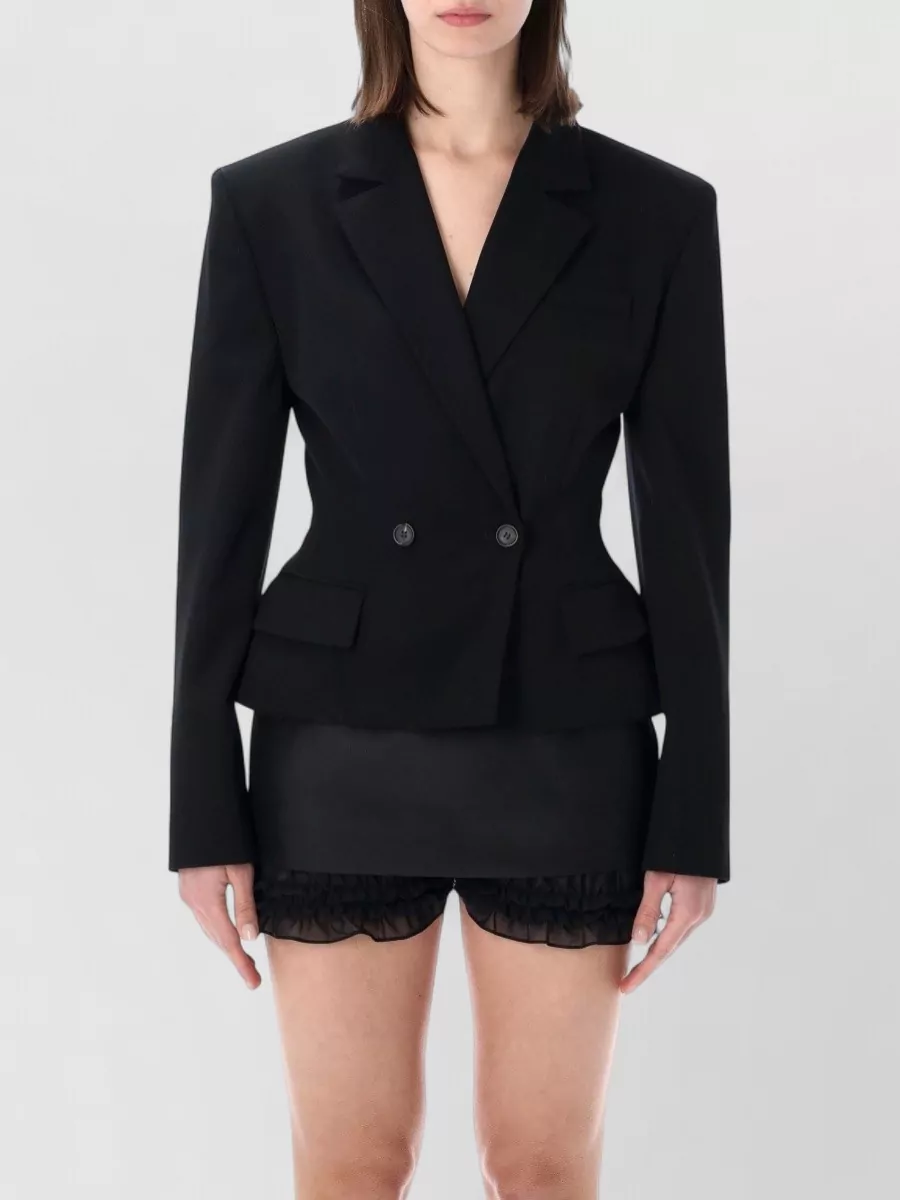 Magda Butrym wool cropped double-breasted peplum blazer