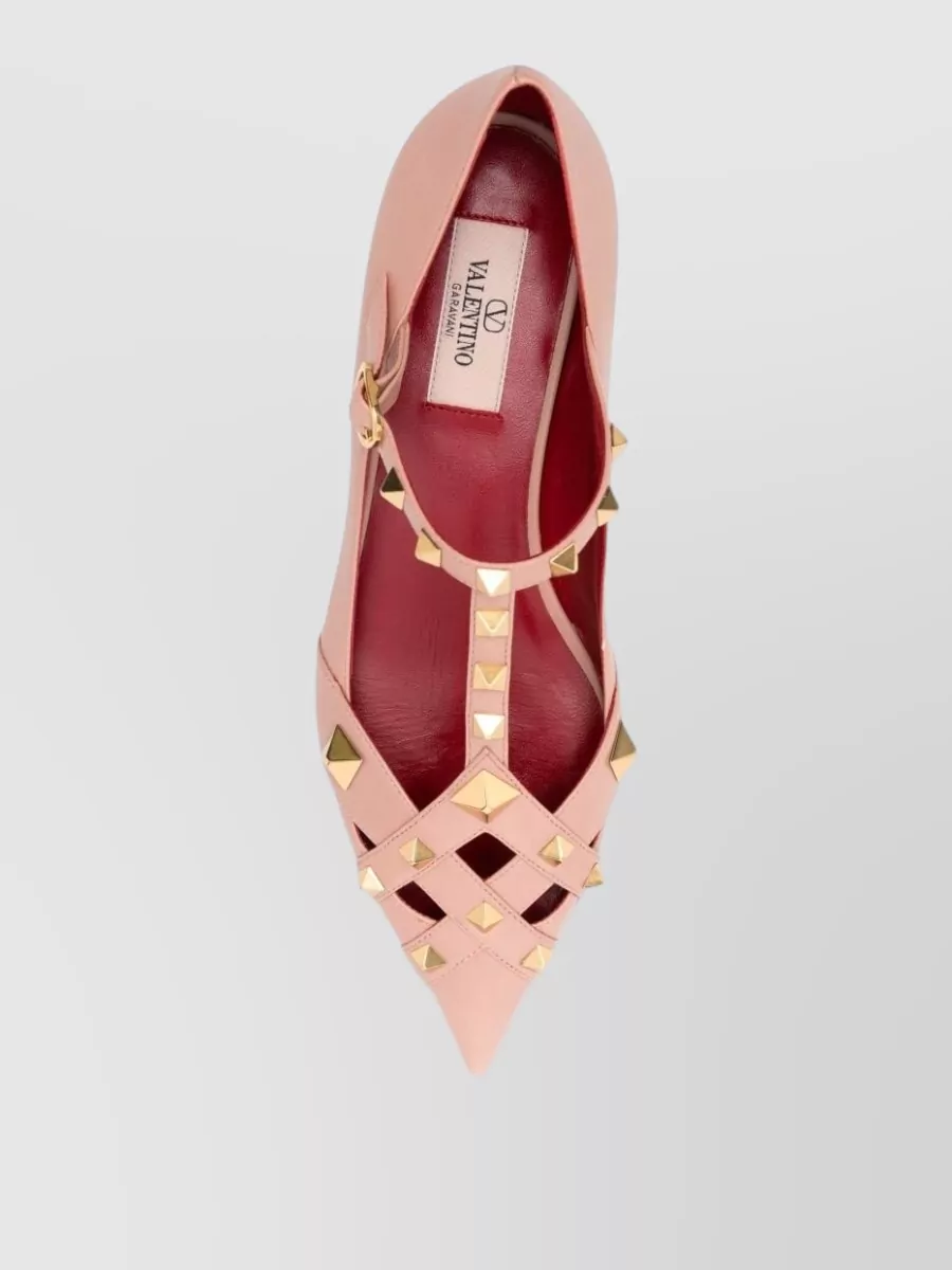 Valentino Garavani Studded Leather Ballerina Shoes