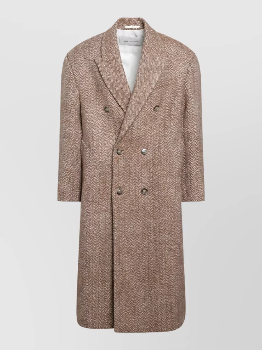 Ami Paris herringbone wool coat
