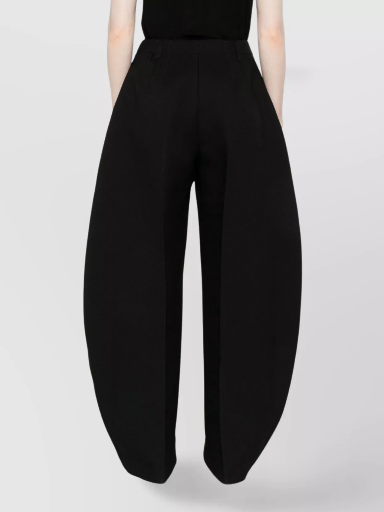 Jacquemus High Waist Balloon Shape Wide Leg Trousers In Black