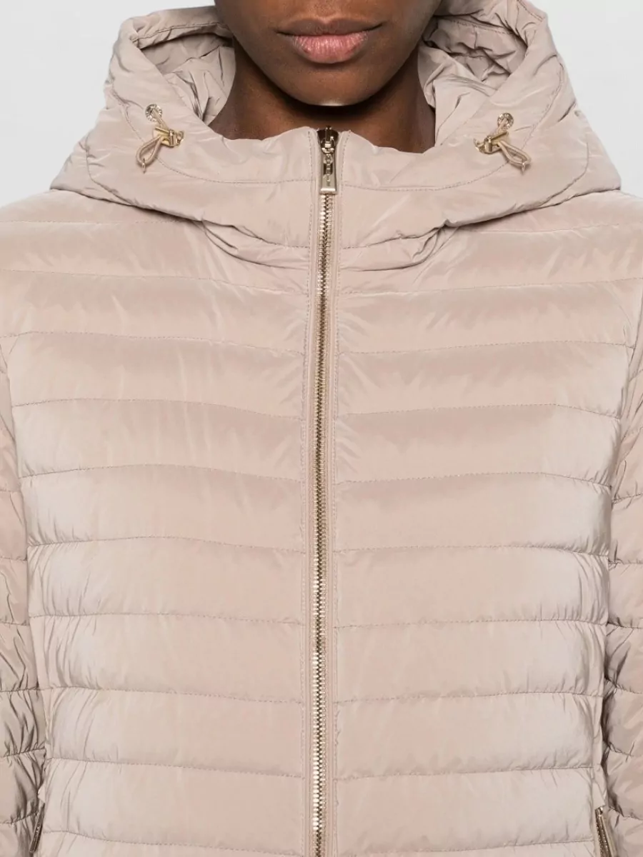 Moorer Hooded Quilted Jacket Long Sleeves Pockets