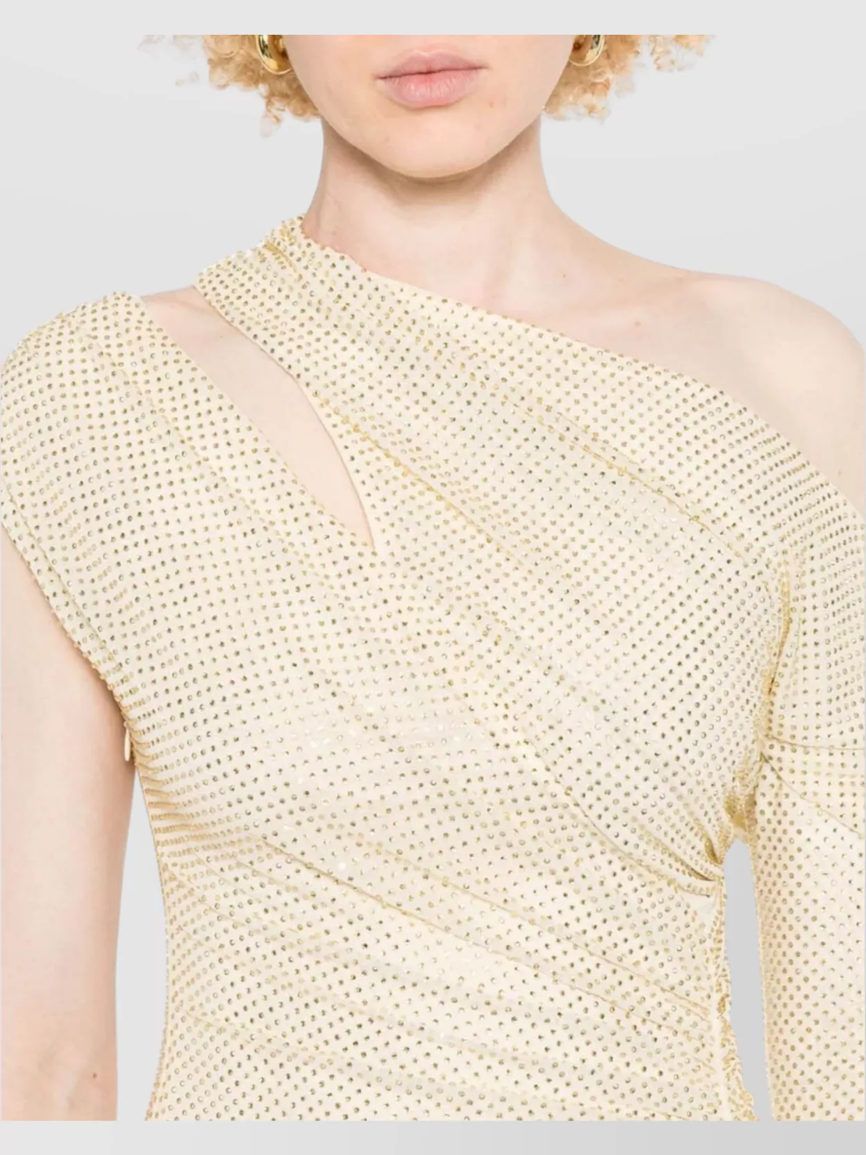 Self-Portrait Crystal Embellished One Shoulder Midi Dress