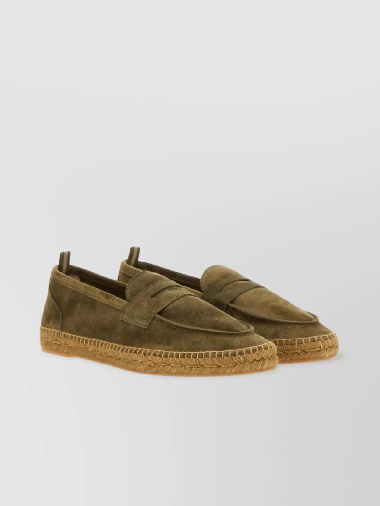 Castaner Round Toe Suede Espadrille Penny Strap