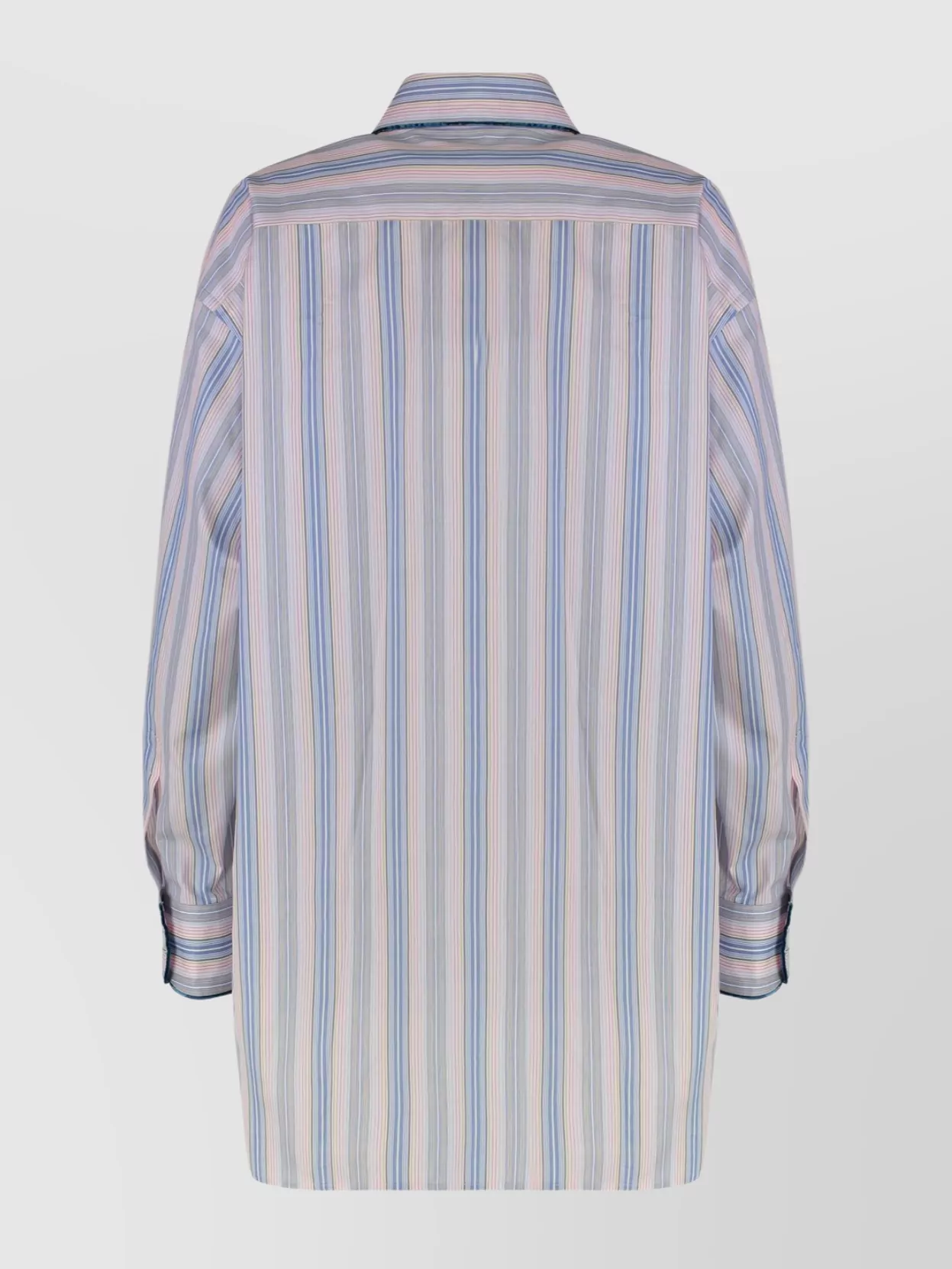 Etro Striped Shirt With Long Sleeves And Collar In Blue